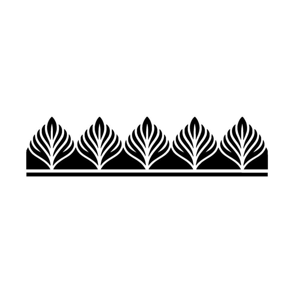 Elegant Leaf Border, Art Deco Style vector