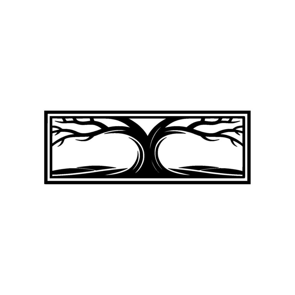 Geometric Tree Emblem, Serene Growth, Minimalist vector
