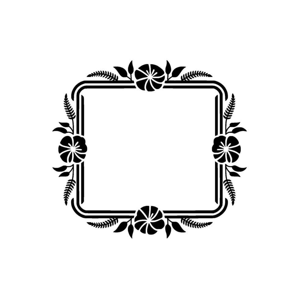 Elegant Floral Frame, Vintage , Decorative Border, alternate version 12 vector