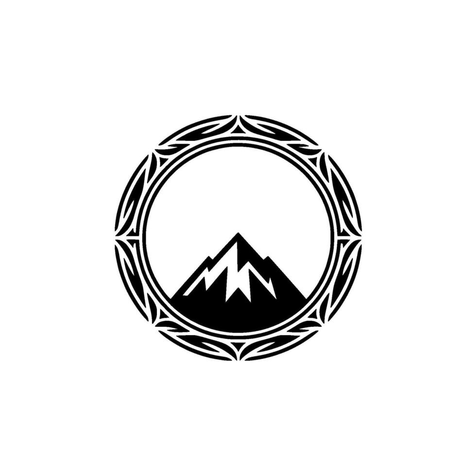 Tribal Mountain Emblem, Geometric , Minimalist vector