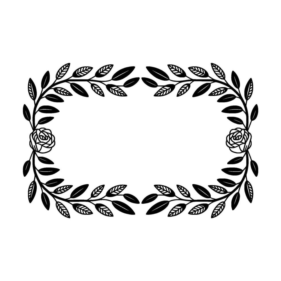 Elegant Botanical Frame, Minimalist Floral vector