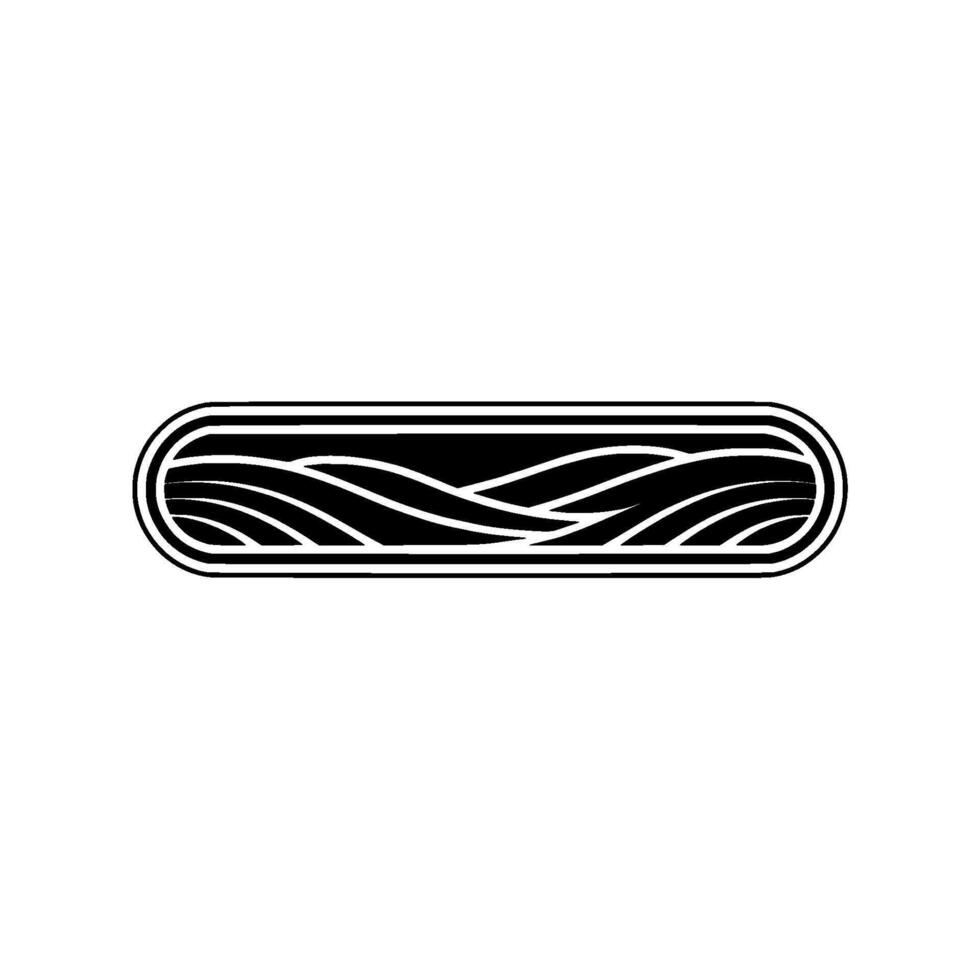 Abstract Landscape Emblem, Minimalist Wave, Geometric vector