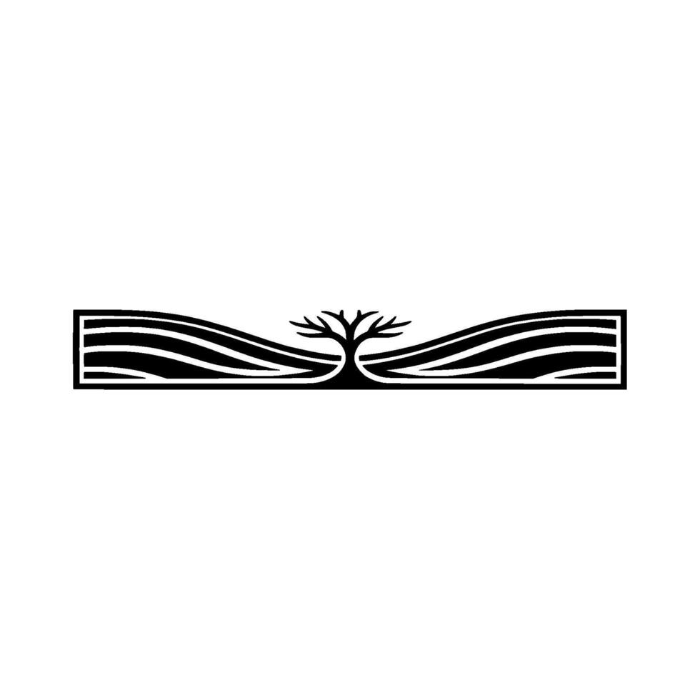Minimalist Tree Wave Emblem, Growth Harmony vector