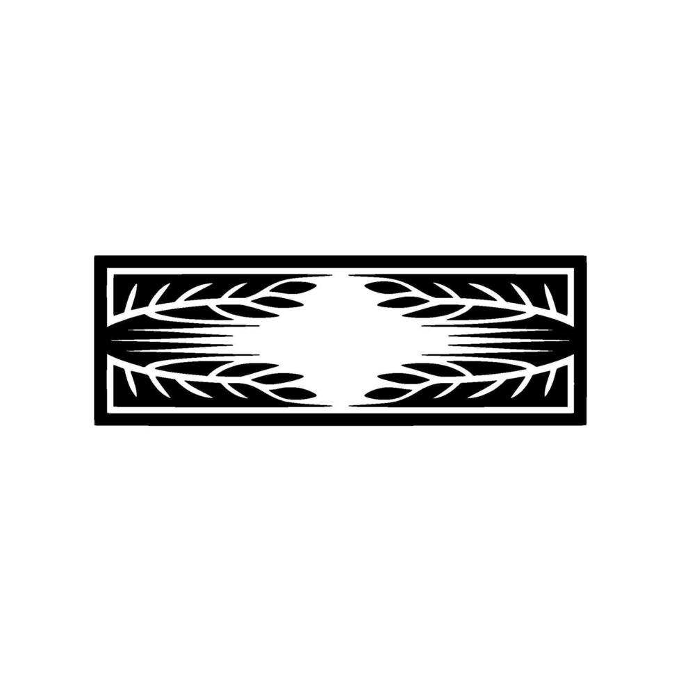 Geometric Laurel Emblem, Minimalist, Decorative vector