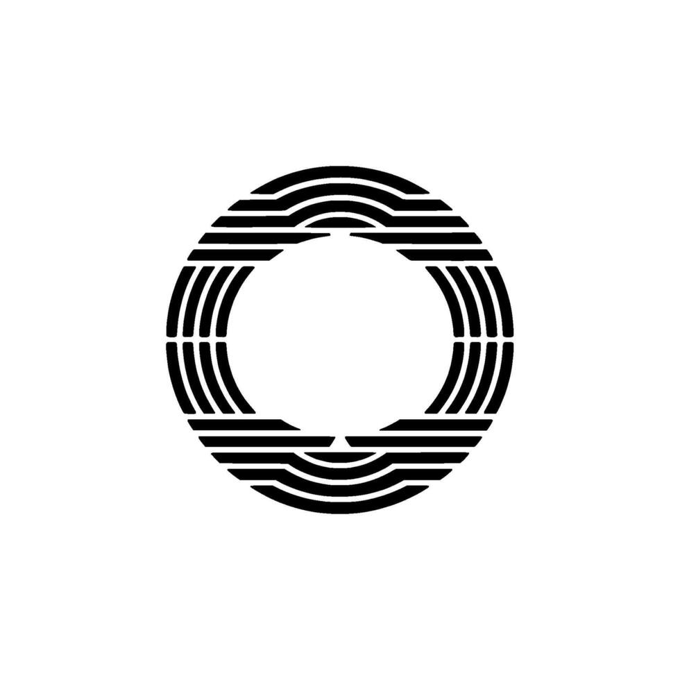 Minimalist Circular Wave Emblem, Modern Abstract vector