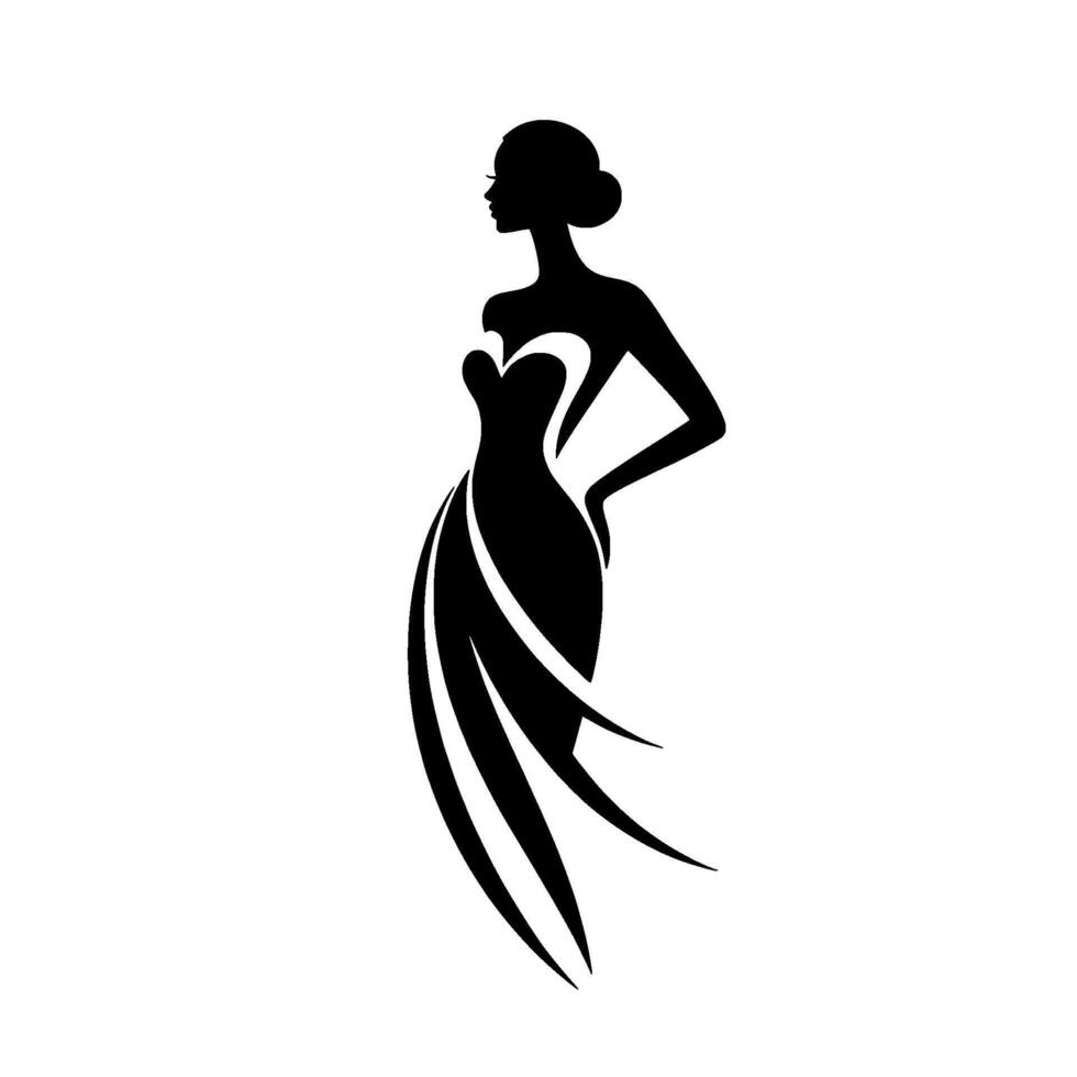 Elegant Silhouette, Graceful Figure, Luxurious Style vector