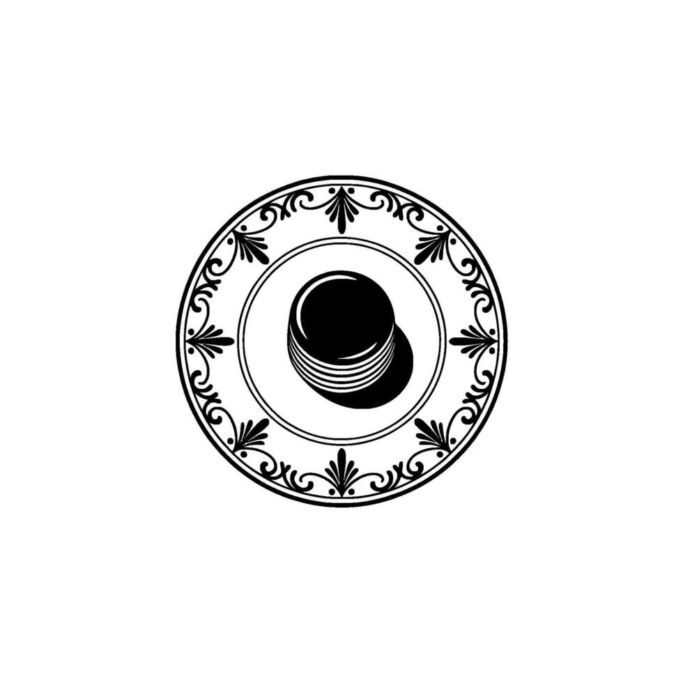 Vintage Knob Emblem, Elegant Decorative Circle vector