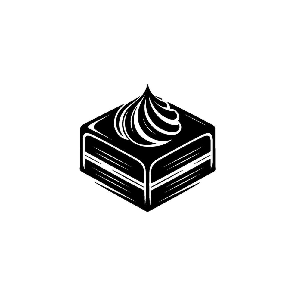 Geometric Cake Slice, Minimalist Dessert vector