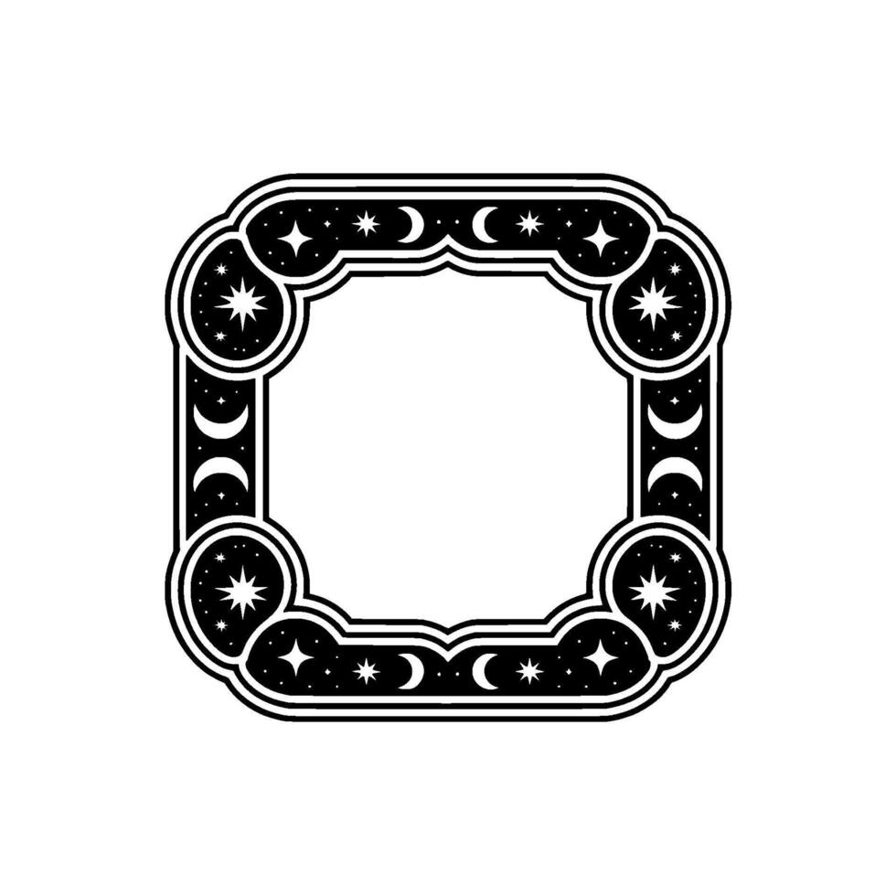 Celestial Frame Lunar Starry Border vector