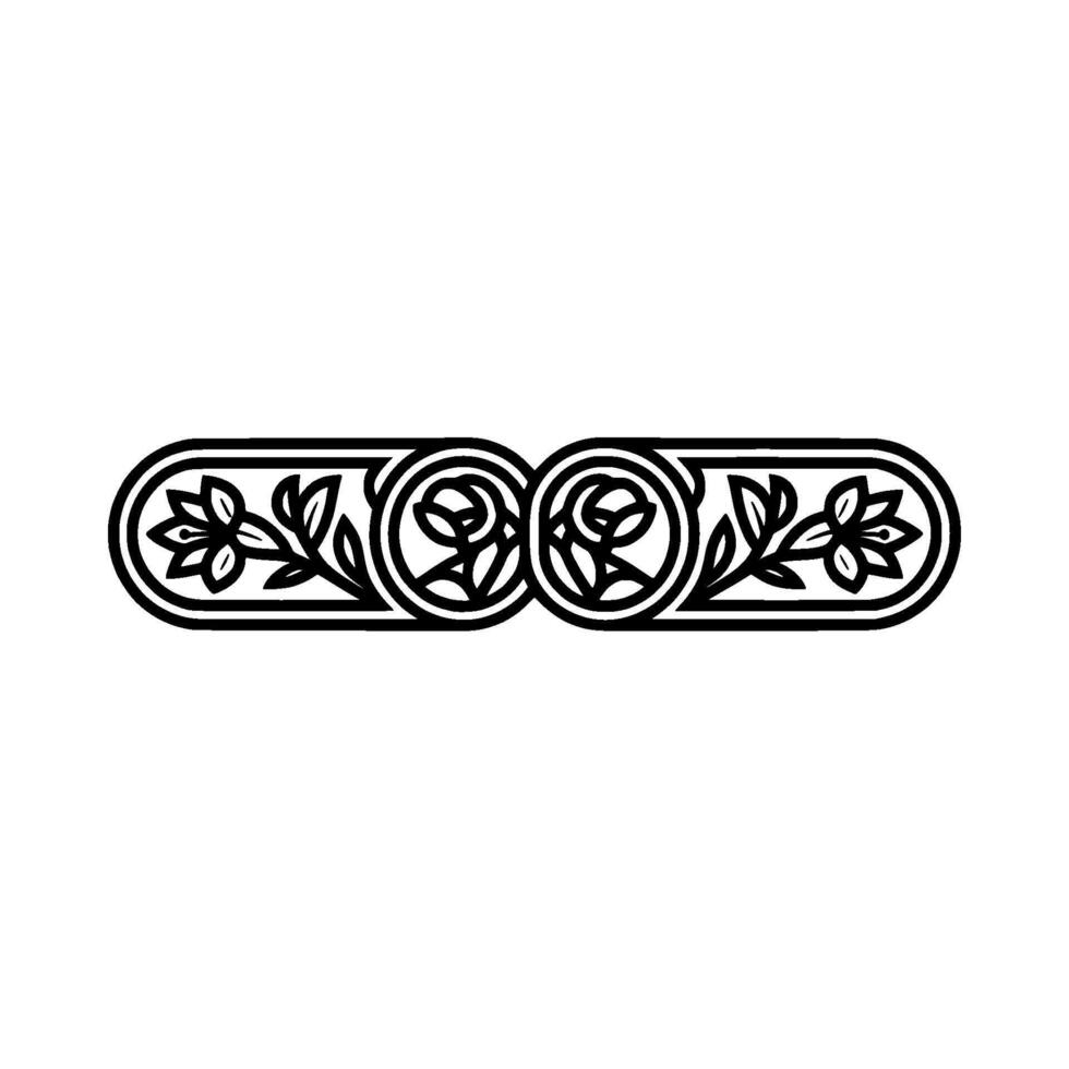 Elegant Floral Border, Vintage Element, alternate version 68 vector
