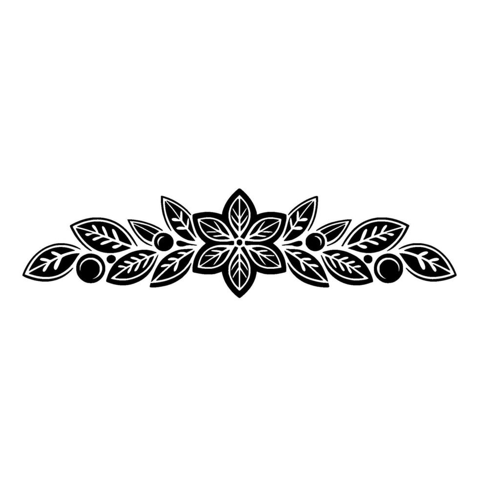 Stylized Leaf Border, Elegant Botanical - Foliage vector