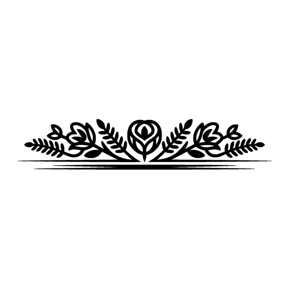 Elegant Botanical Border, Vintage Element, alternate version 21 vector