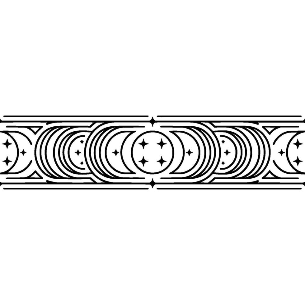 Celestial Lineage Stylized Moon Phases Starry Night vector