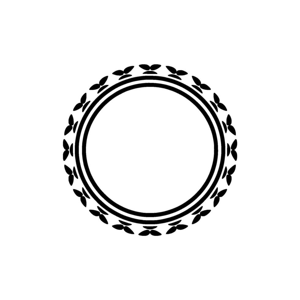 Elegant Circular Emblem, Vintage Botanical Border vector