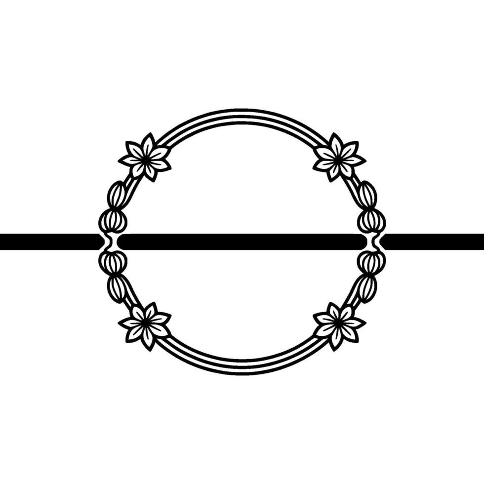 Elegant Floral Divider, Minimalist , Japanese Influence vector