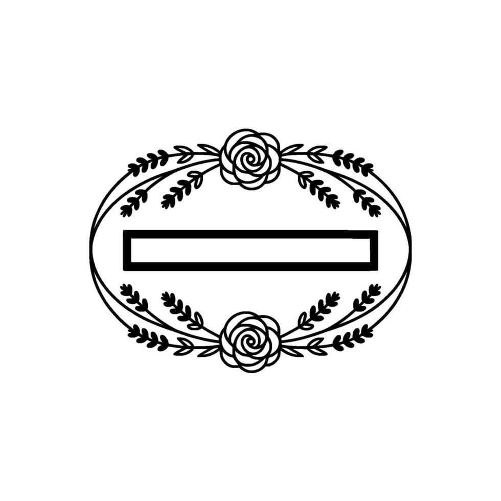 Elegant Floral Frame, Vintage , Minimalist Ornament, Rose vector