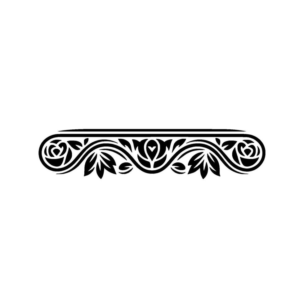 Elegant Floral Border, Vintage Element, alternate version 69 vector