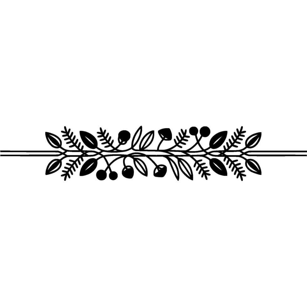 Elegant Botanical Divider, Minimalist - Illustration vector
