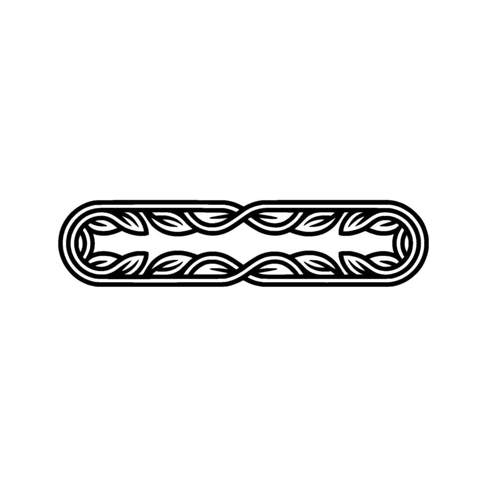 Intertwined Celtic Ribbon Border, Minimalist vector