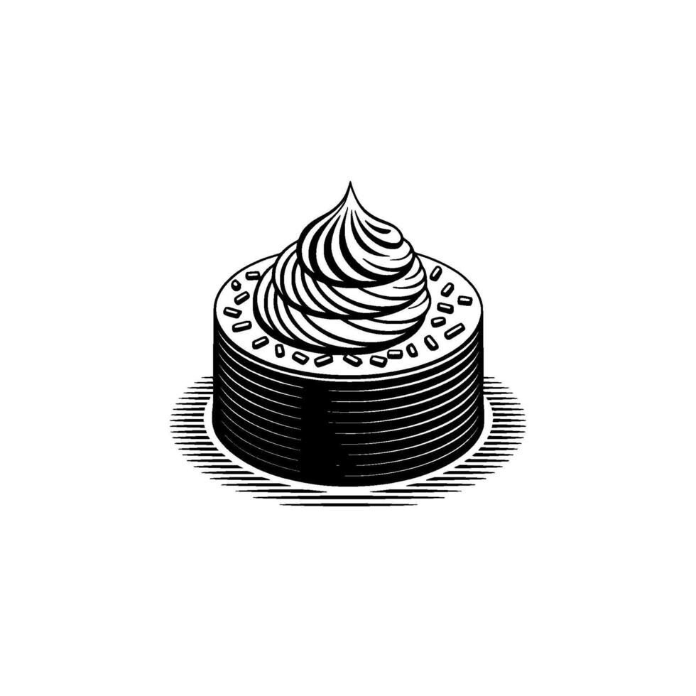 Stacked Pancake Delight Vintage Illustration, Sweet Treat vector