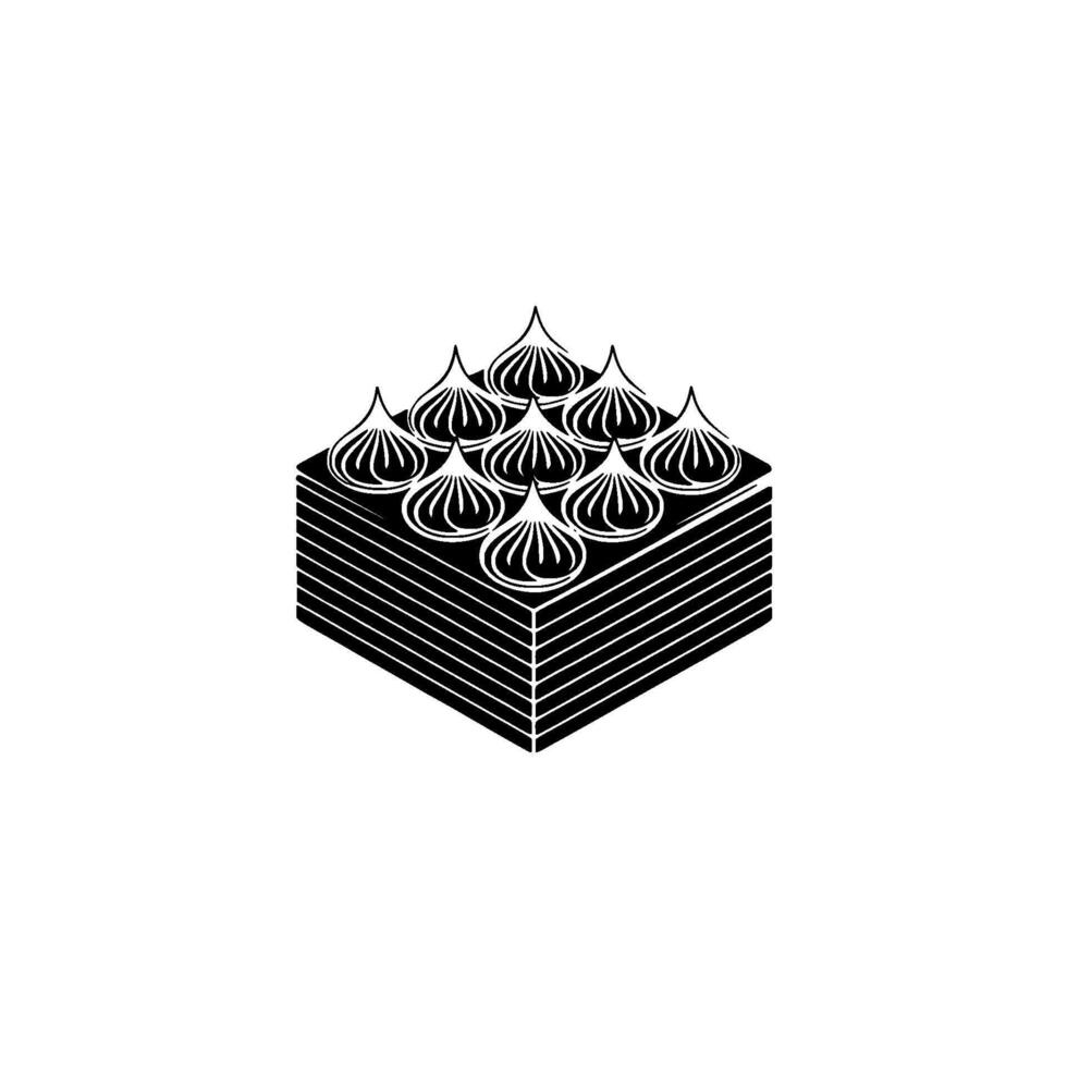 Layered Dessert - Minimalist Black White vector