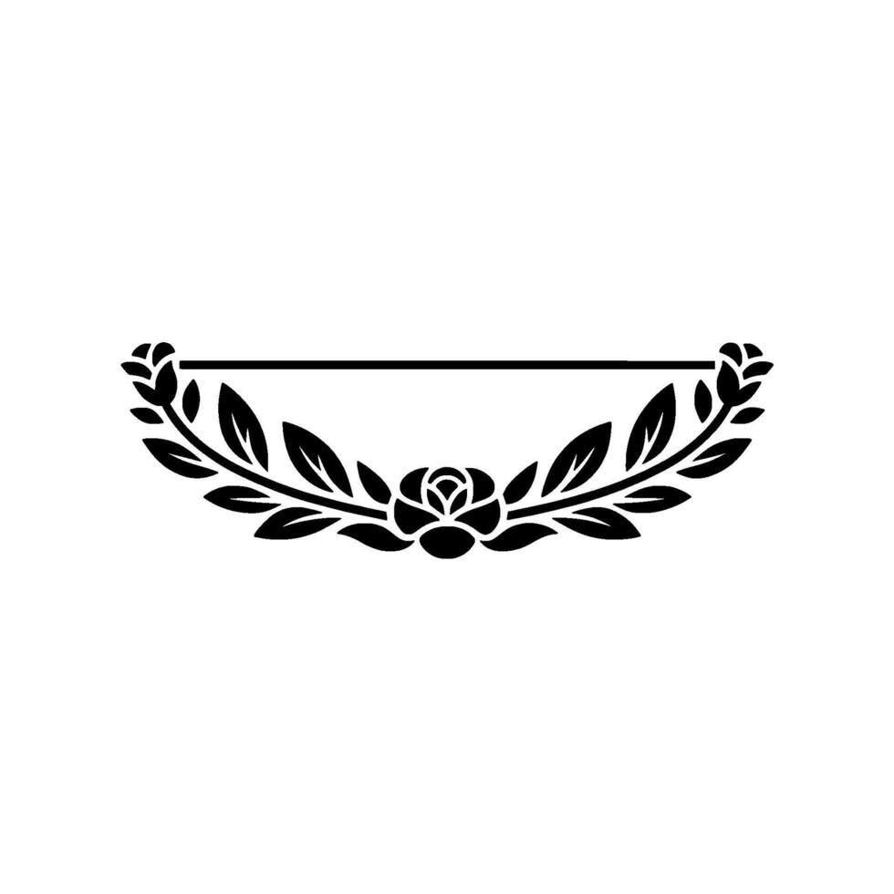 Elegant Floral Emblem, Vintage , Minimalist Ornamentation vector