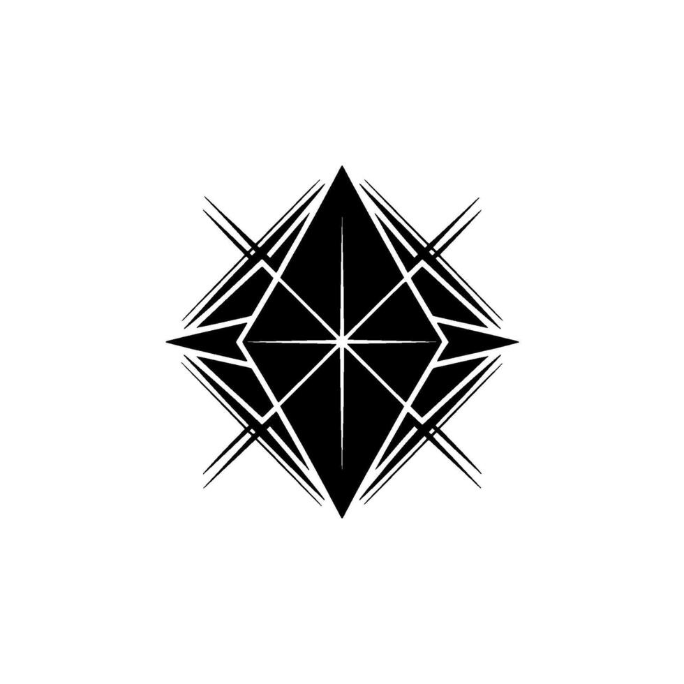 Geometric Starburst, Minimalist Emblem, Dark Contrast vector