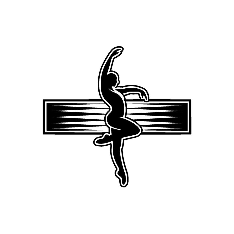 Dynamic Ballerina Silhouette, Geometric Rhythm vector