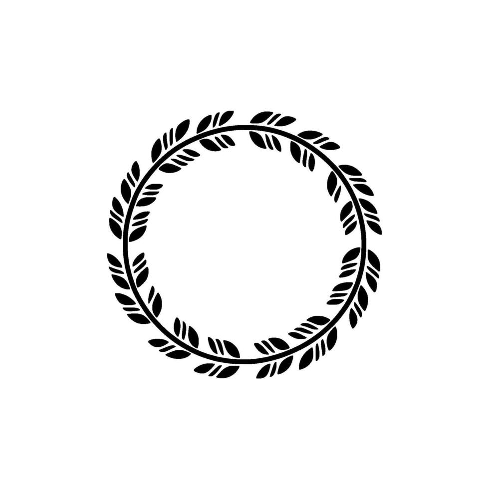 Elegant Olive Branch Wreath, Minimalist , Circular Emblem vector