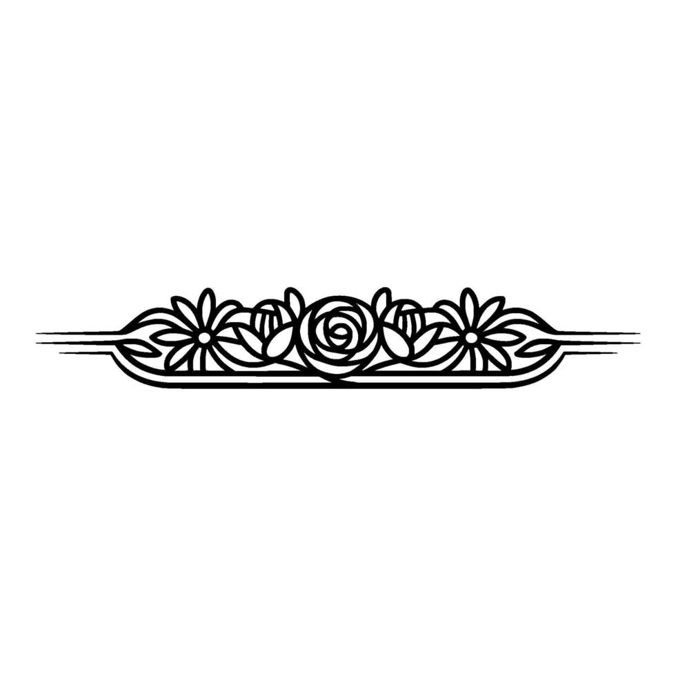Elegant Floral Border, Vintage Element, alternate version 70 vector