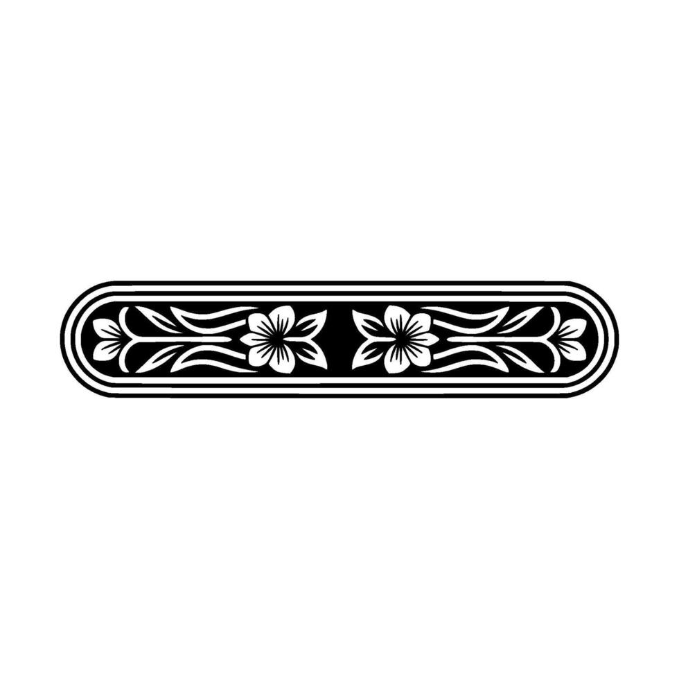 Elegant Floral Ornament, Vintage Style Border, Symmetrical vector