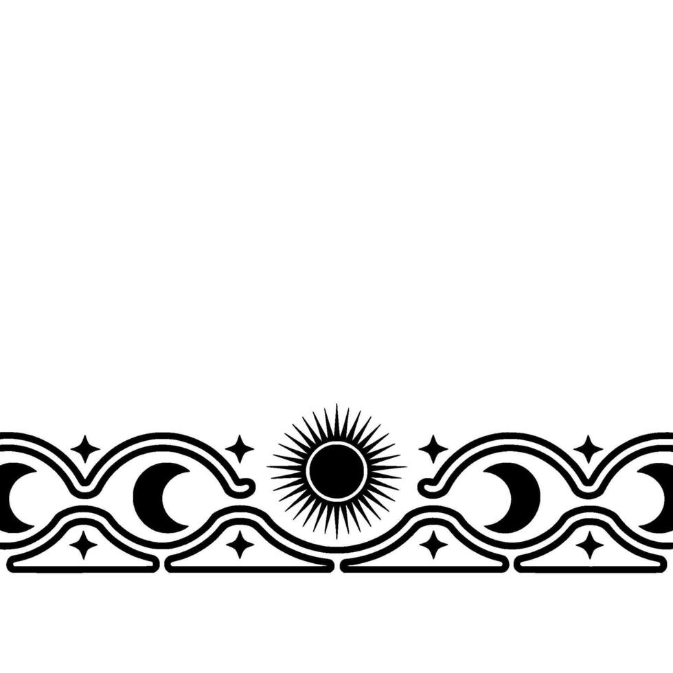 Celestial Border Lunar, Solar, and Starry Ornamentation vector