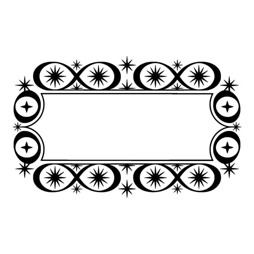Retro Starburst Frame Geometric , Vintage Aesthetic vector