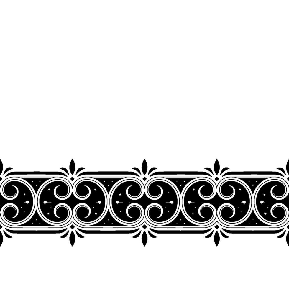 Elegant Black and White Decorative Border, Vintage Style, Stylized vector