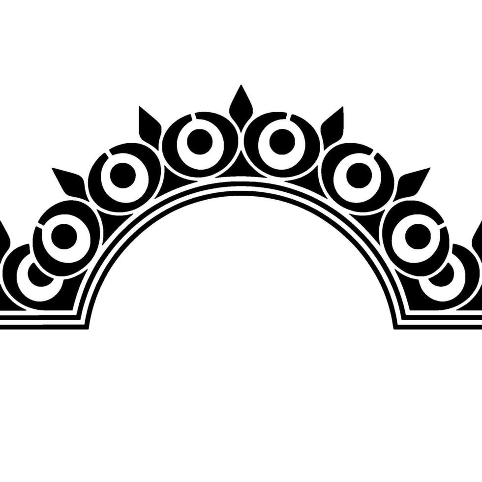 Stylized Arch Ornament, Geometric , Black and White vector