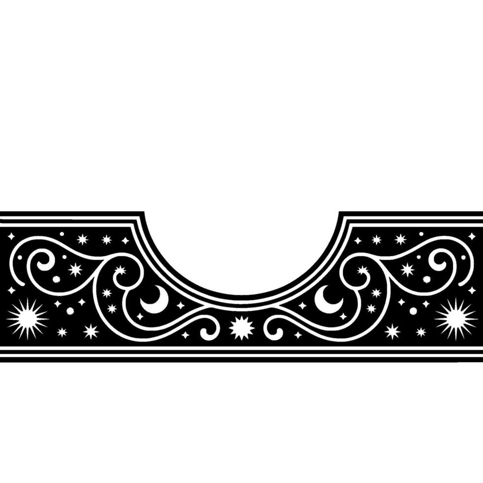 Celestial Border Vintage Starry Ornamentation - Ornament vector