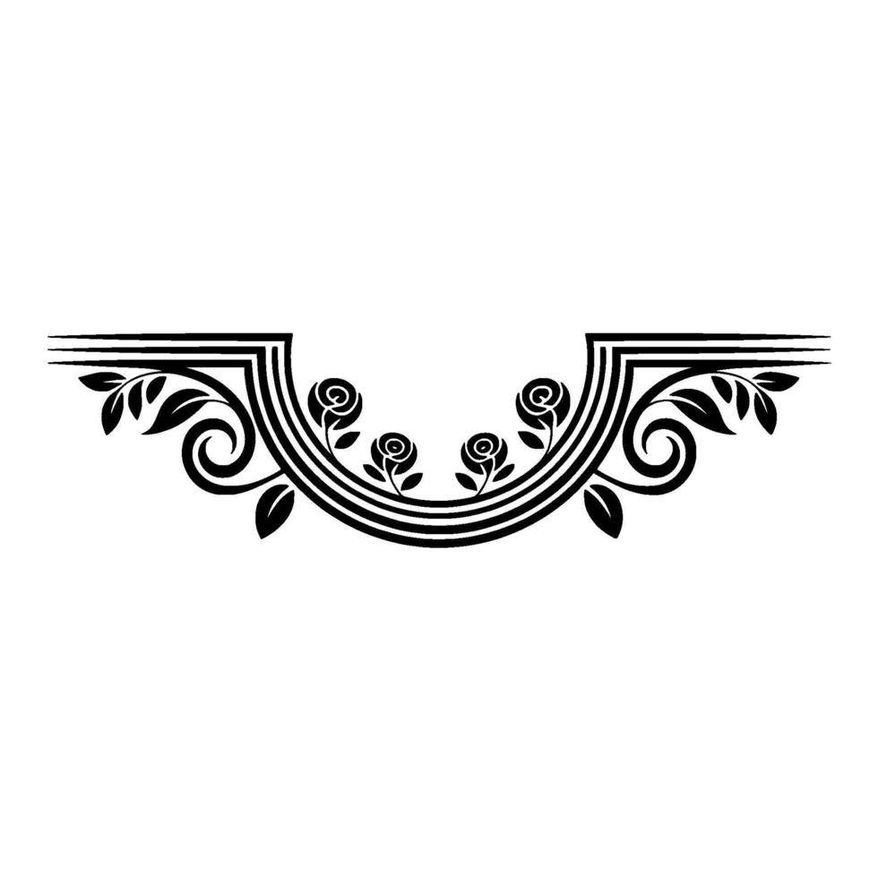 Elegant Floral Border, Vintage Element, alternate version 71 vector