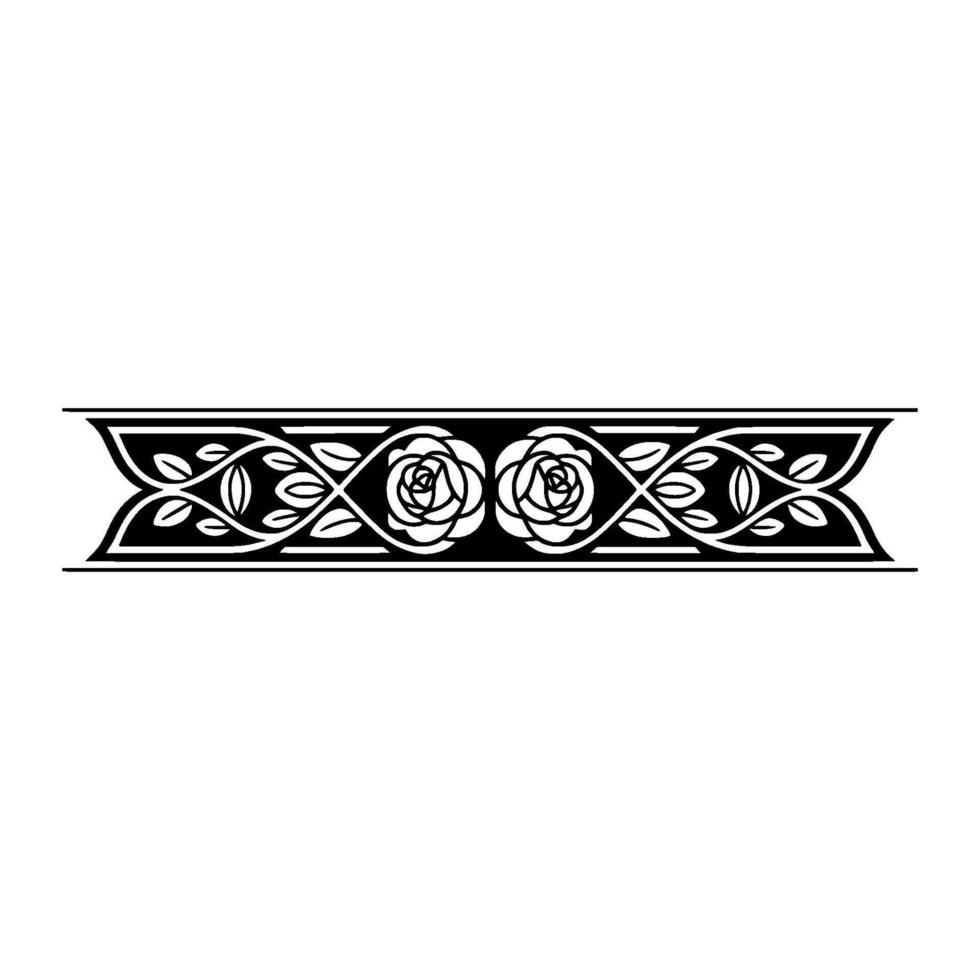 Elegant Floral Border, Vintage , Decorative Element, alternate version 378 vector