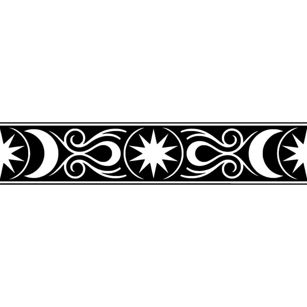 Celestial Border Lunar Phases Stylized Stars vector