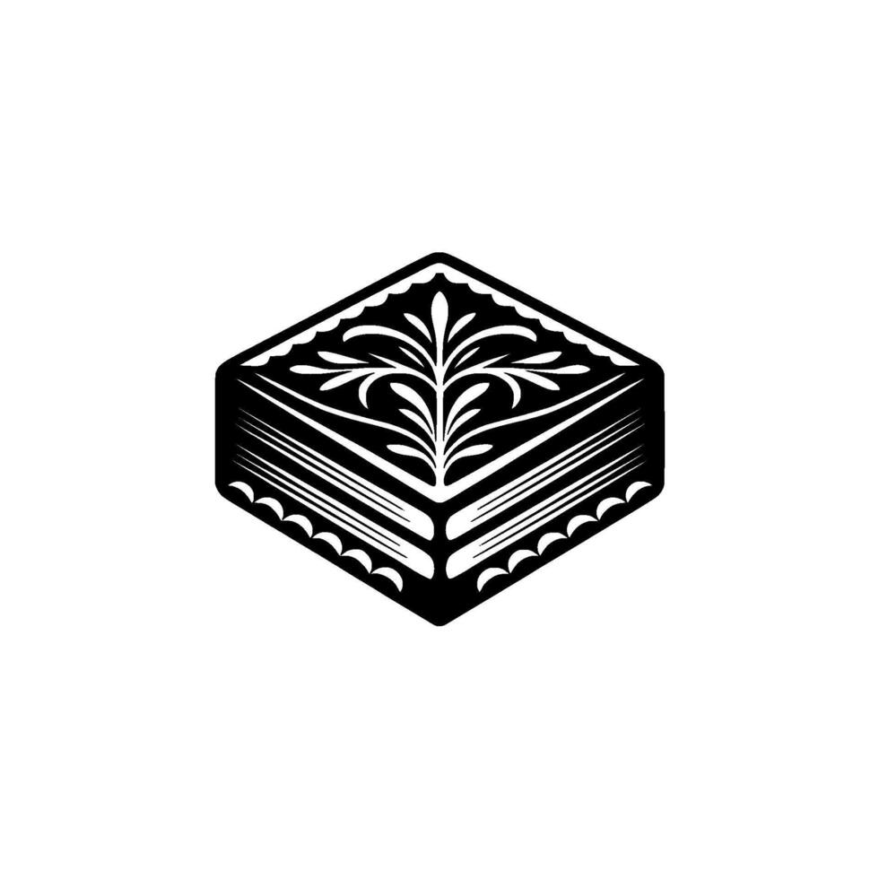 Geometric Layered Box, Intricate Floral Emblem vector