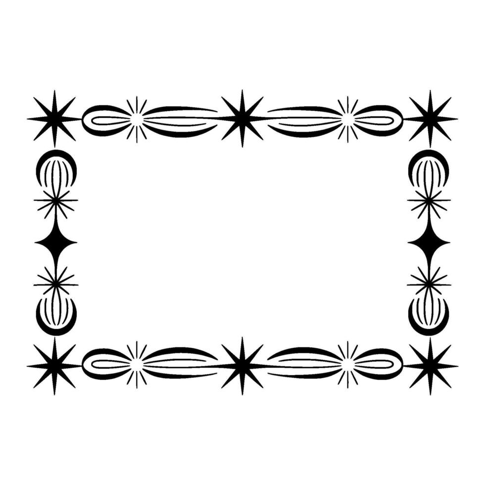 Retro Starburst Frame Geometric Deco vector