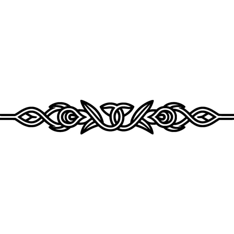 Intricate Celtic Knot Border, Vintage Style - Linear vector