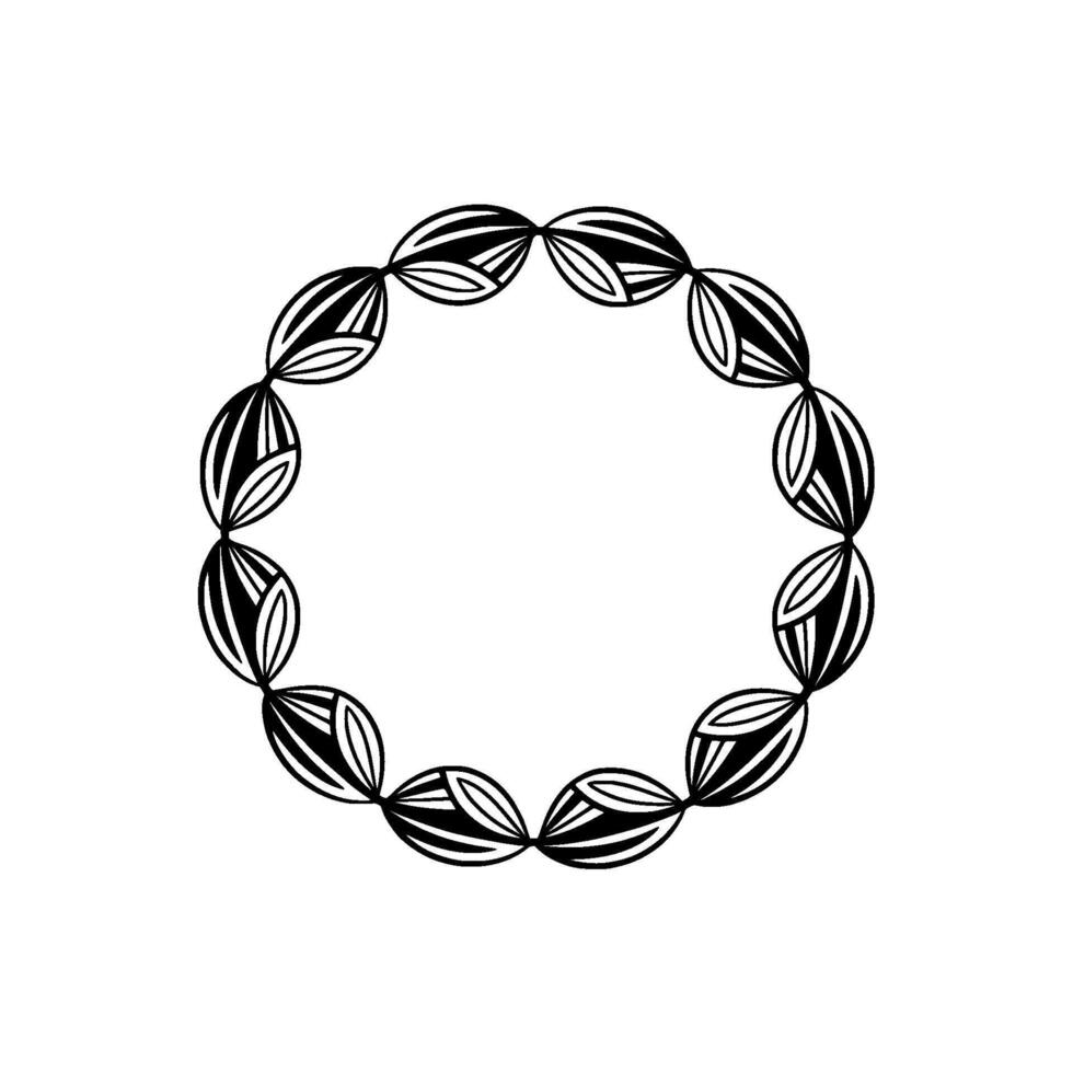 Geometric Floral Border, Minimalist , Circular Motif - Pattern vector