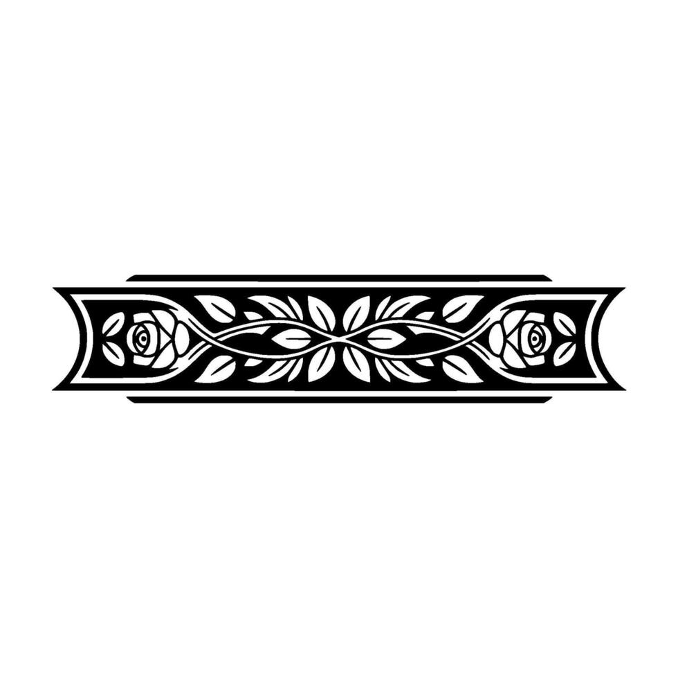 Elegant Black Floral Border, Vintage Element, alternate version 47 vector