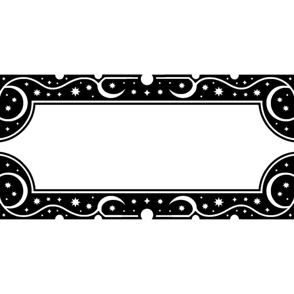 Celestial Border, Vintage Starry Ornamentation, Ornament vector