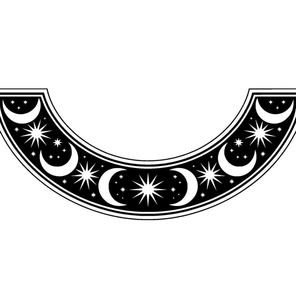 Celestial Crescent Lunar Phases Starry Night vector