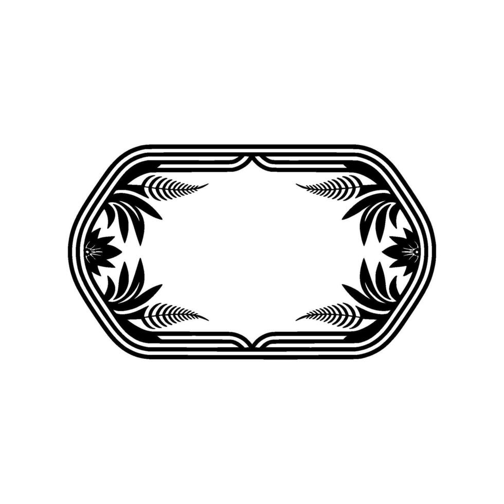 Art Deco Botanical Ornament, Elegant Frame vector