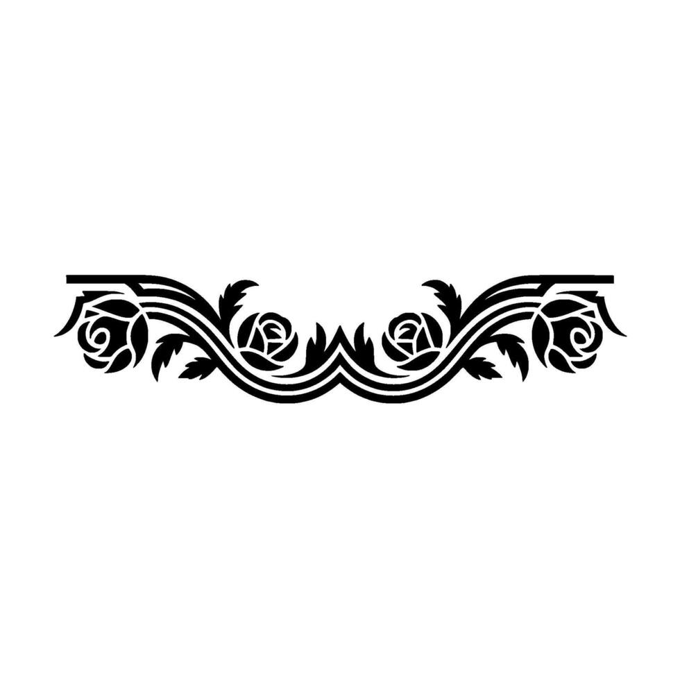 Elegant Black Rose Border, Vintage Decorative Element vector