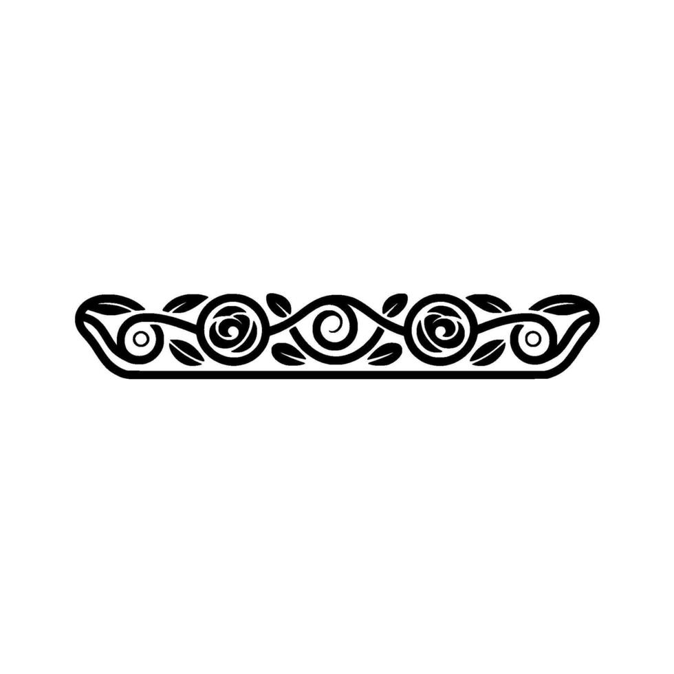 Elegant Floral Border, Vintage Element, alternate version 74 vector