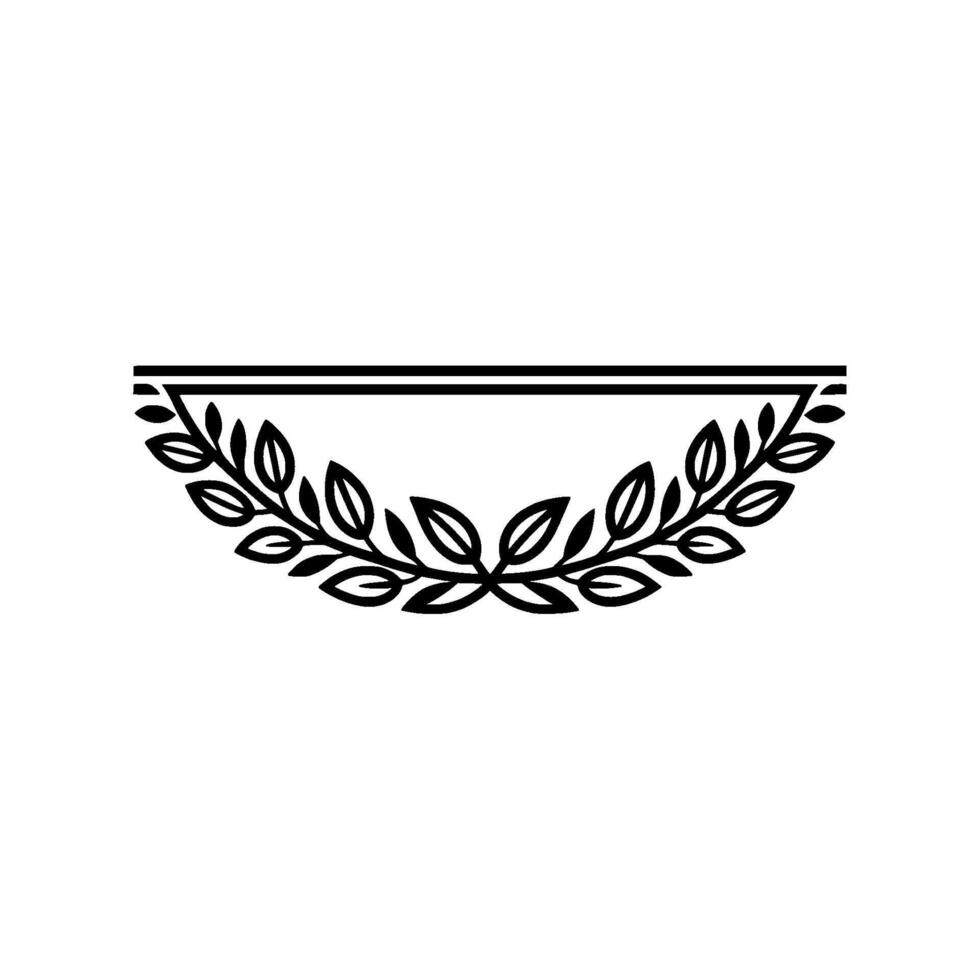 Elegant Laurel Branch Border, Vintage, Decorative vector
